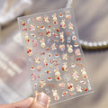 strawberry Cherry Bunny Nail Stickers Shell Light Dreaming Unicorn Nails Art Accessories Stickers Self Adhesive Nail Decals DIY