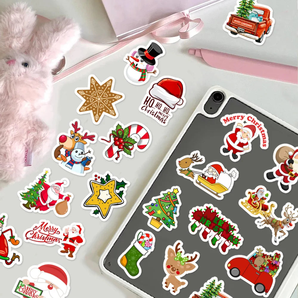 50PCS Christmas Series 2 Holiday Decoration Graffiti Stickers DIY Phone Case Laptop Tablet Toy Stickers