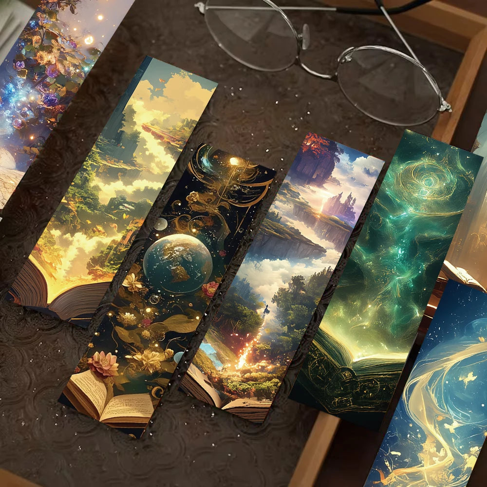 30/60PCS Fantasy Reading Bookmark Kawaii Notebook Animal Book Luggage DIY Decoration School Student Waterproof Phone Bookmark