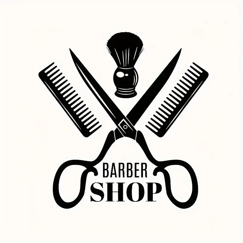 Barber Wall Decals Suitable for Haircut Design - Vinyl Stickers with Hairstyle Art, Modern Barber Shop Window/Glass Decoration,