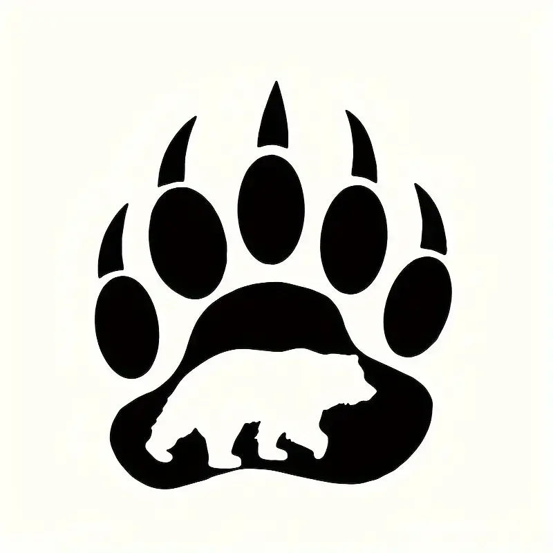 Cartoon Animal Bear Paws Animal Footprints Cool Stickers Waterproof And Sunscreen PVC