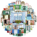 50/100PCS Transparent PET Cartoon Window Sticker Material Hollow Diary Notebook Decorative Stationery Sticker