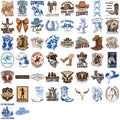 50/100PCS Cartoon Blue Brown Cowboy Doodle Stickers, Waterproof Decals for Phone Laptop Guitar Notebook Stationery