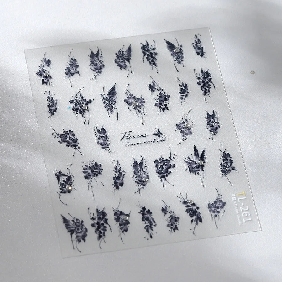 5D Butterfly Nail Stickers Sparkling Jelly Butterfly Nail Art Sticker Decorations Decals DIY Self Adhesive Slider Manicure Parts