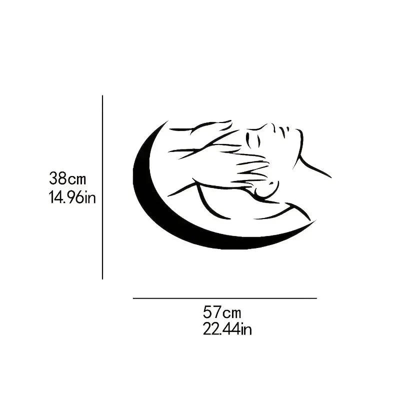A Modern Vinyl Wall Decal for Head Massage - a Relaxing Silhouette Sticker for Tranquil Salon And Spa Decor, Easy to Apply