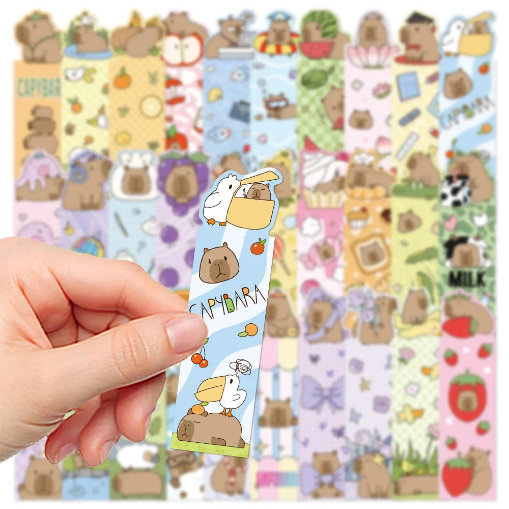 30 Cute Cartoon Capybara Bookmark Small Niche Decoration Reading Book Bookmark Desk Hand Account Portable Bookmark