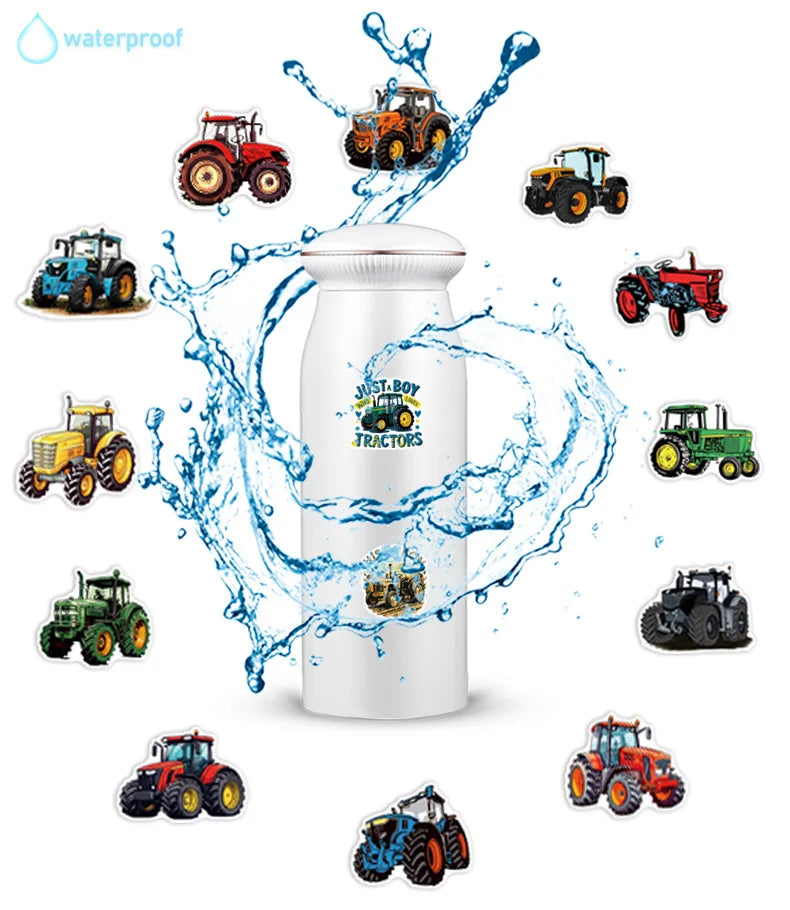 50/100 Pcs Cartoon Farm Tractor Colorful HD Stickers for Phone Case Toolbox Fridge Cabinet Drawer Stationery Box Removable Decal