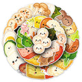 50Pcs Cartoon Hot Pot Ingredients Stickers, Cute Veggie Food Doodle Decals for Notebook Phone Cup Fridge Kitchen DIY Decor