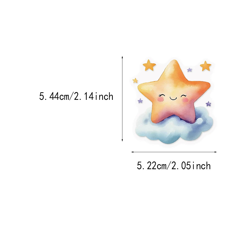 50PCS Creative Watercolor Weather Fun Transparent PET Sticker Set DIY Booklet Decoration Notebook Tablet Toy Stickers
