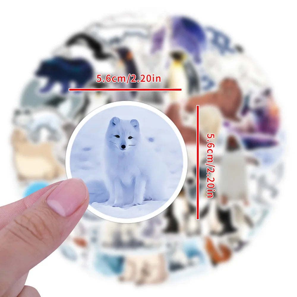60PCS Arctic Animals Graffiti Stickers for Luggage, Water Cups Skateboard Stickers