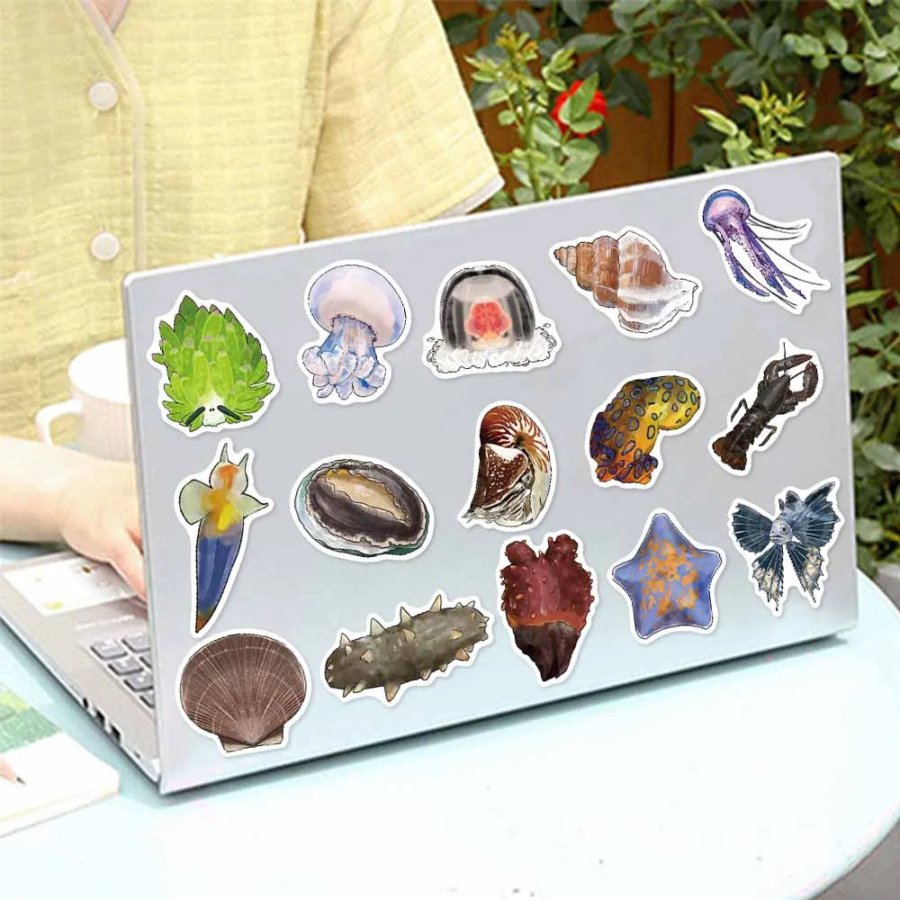 50PCS Deep Sea Fish Sticker Pack Fun Stickers DIY Brochure Manual Decoration Notebook Motorcycle Waterproof Stickers