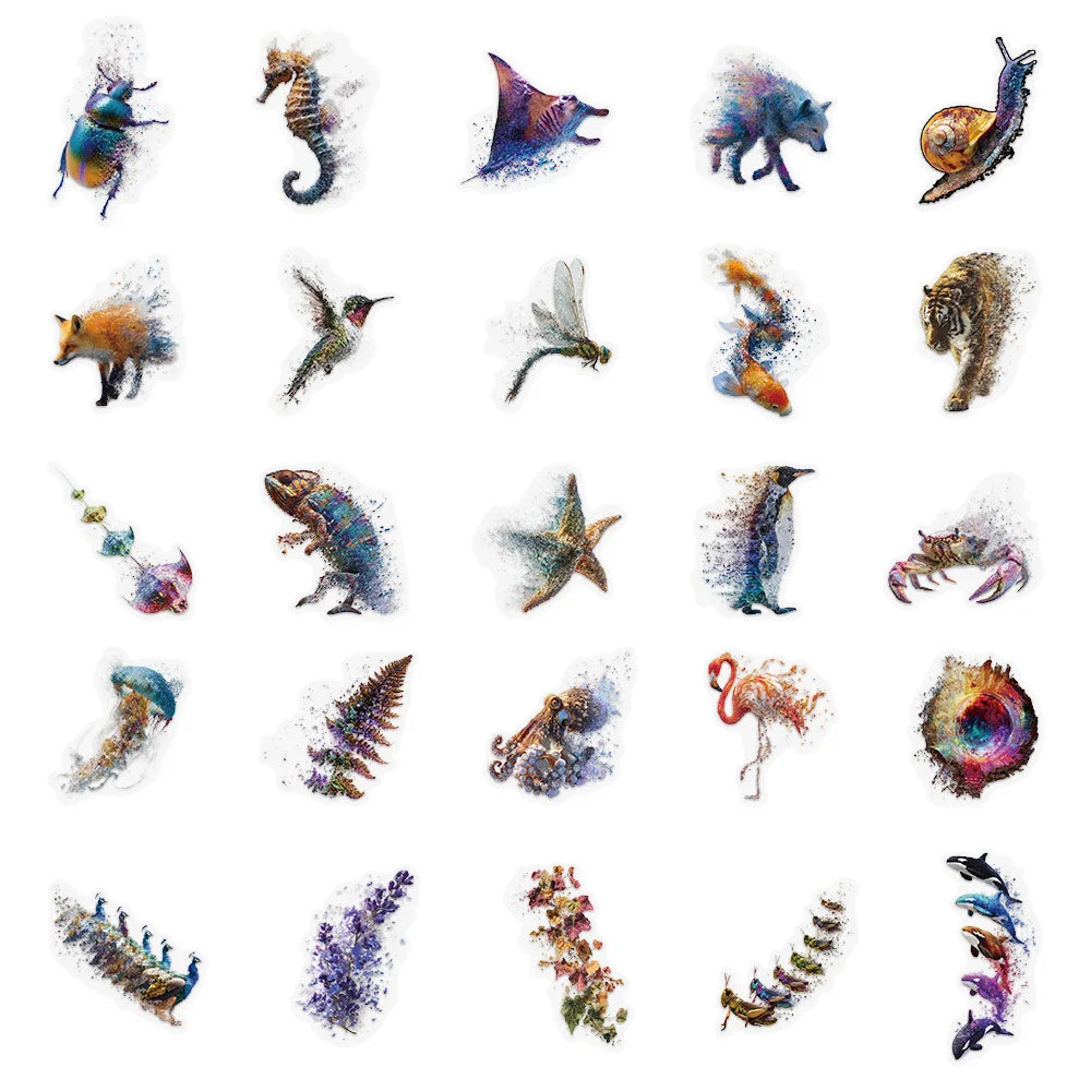 50-Pack Cartoon Transforming Sports Study Stickers for DIY Journal Phone Water Bottle Skateboard Stationery PET Sticker