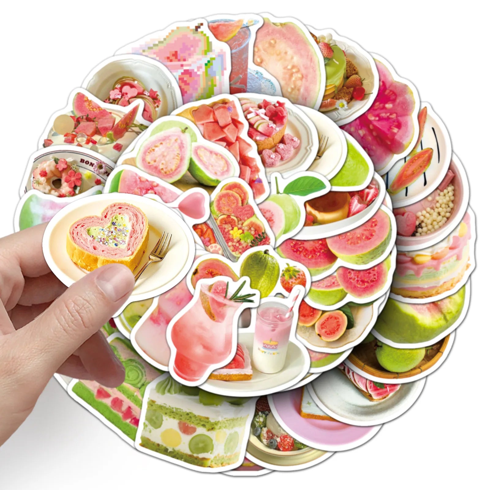 50Pcs Realistic Fresh Guava Fruit Stickers, School Supplies Decals Suitcase Cup Notebook Organizer Fridge Decor Sticker