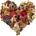 50PCS Retro European Court Style Red Gold Version Sticker Harajuku Cartoon Bicycle Comfortable PET Photo Suitcase Retro Stickers