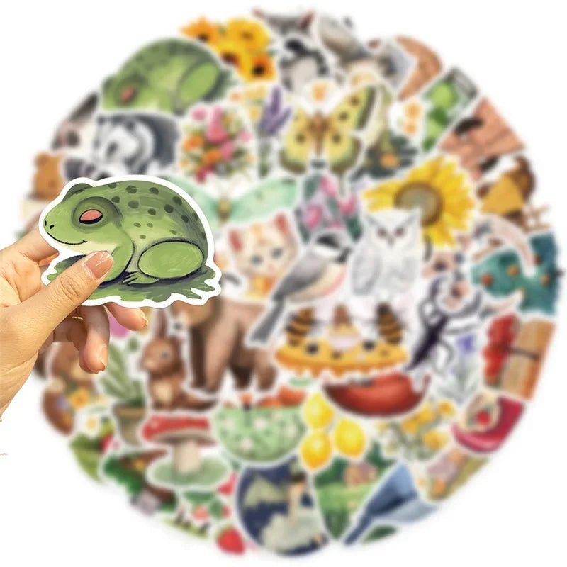 10/30/50PCS Cartoon Forest Color PVC Sticker Aesthetic Children's Decoration Scrapbooking Stationery School Supplies for Kids