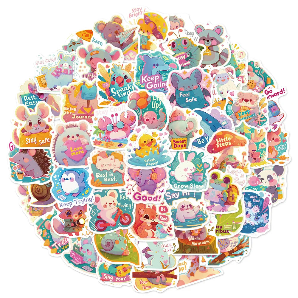 50PCS Dopamine Cartoon Animal Series Reward Creative Decorative Stickers DIY Phone Case Luggage Tablet Decorative Stickers