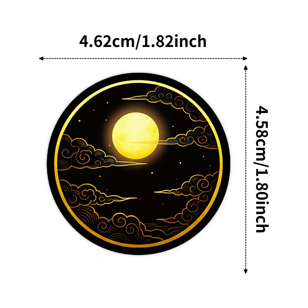 56/112Pcs Black Gold Space-themed PET Stickers - Unique Waterproof Decals for Notebook, Pencil Box, Bike, Suitcase, Laptop