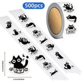 500PCS Little Black Cat Cute Cartoon Reward Stickers DIY Phone Cases, Water Cups, Envelopes, Notes, Reward Gifts, Seal Stickers