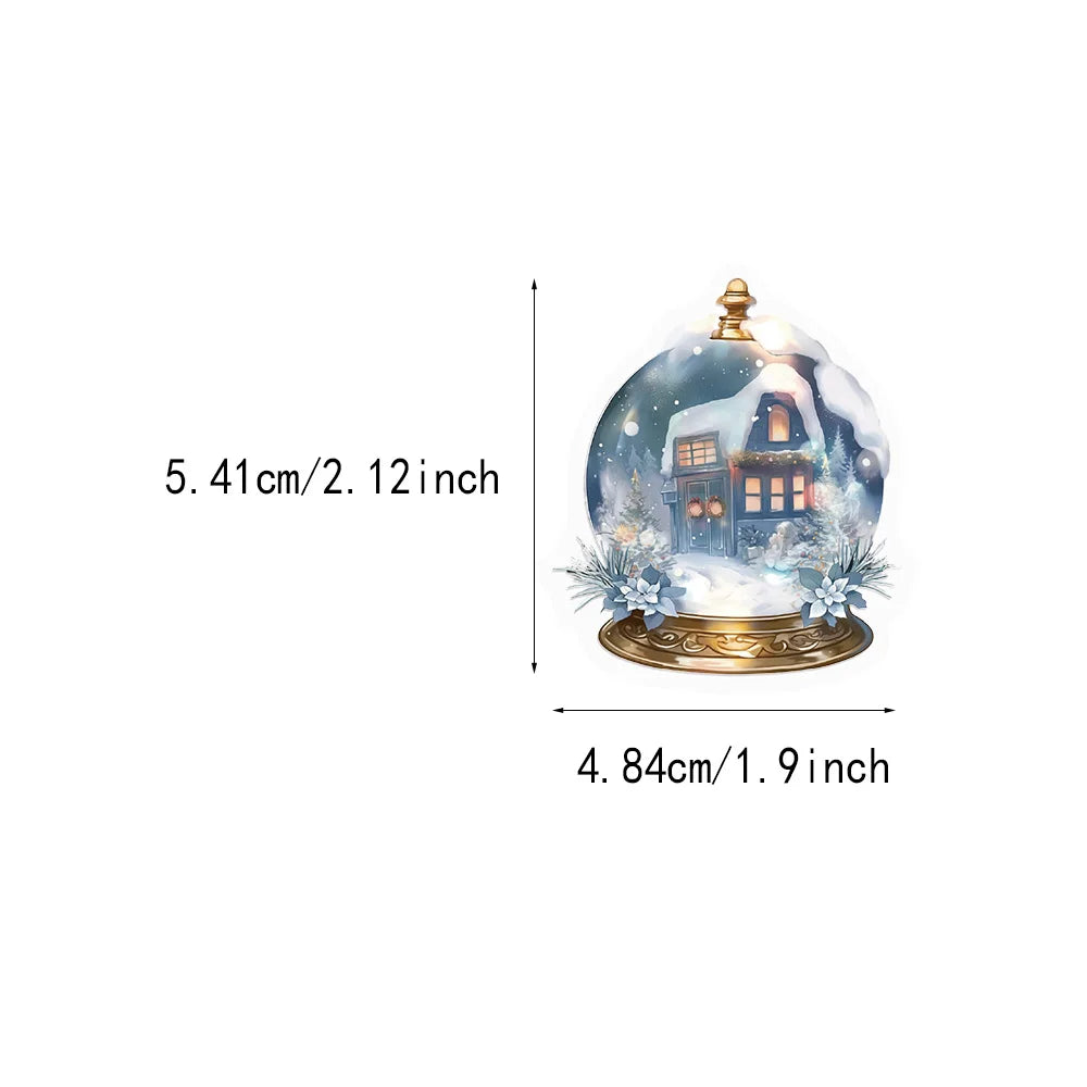 50PCS Winter Exquisite Watercolor Creative Sticker Pack DIY Scrapbook Phone Case Laptop Tablet Decoration PET Stickers
