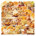 50/100 Pcs Cartoon Bread Series PET Clear Creative Waterproof Stickers for Fridge Cabinet Cup Stationery Box Suitcase Decals