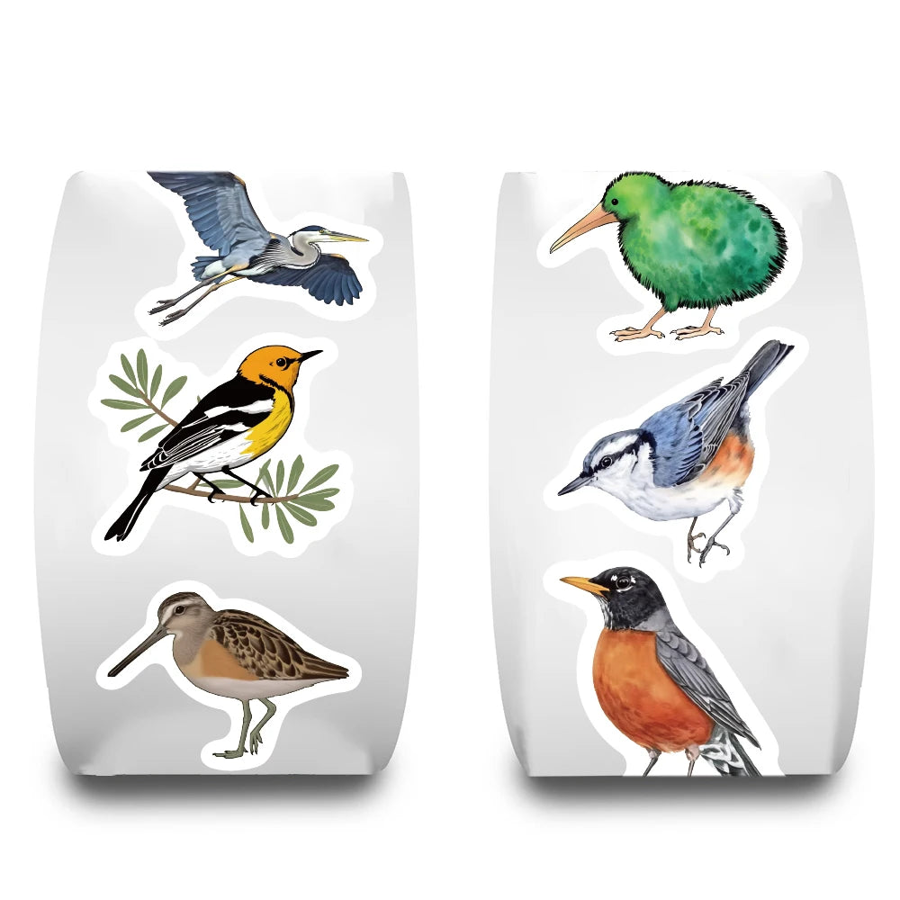 500PCS Bird Roll Stickers Notebook Phone Graffiti Coffee Scrapbooking Y2K Art Laptop  Luggage Personalized Waterproof Sticker