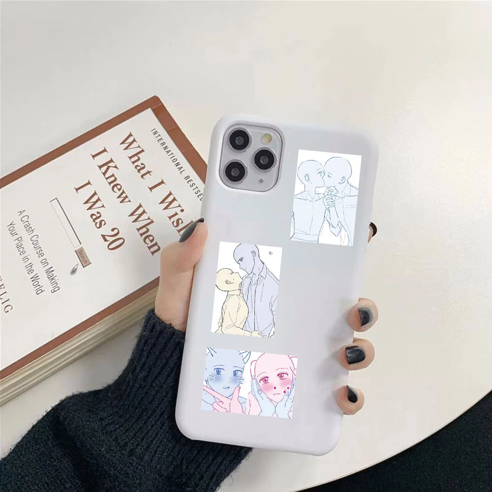 64PCS Oc Painting Template Stickers Laptop Scrapbook Waterproof Luggage Personalized Harajuku Aesthetic Scrapbooking Sticker