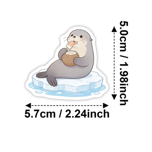 10/30/56PCS Watercolor Animals PVC Sticky Sticker Stationery DIY Children's Laptop Luggage Skateboard Decoration Scrapbooking