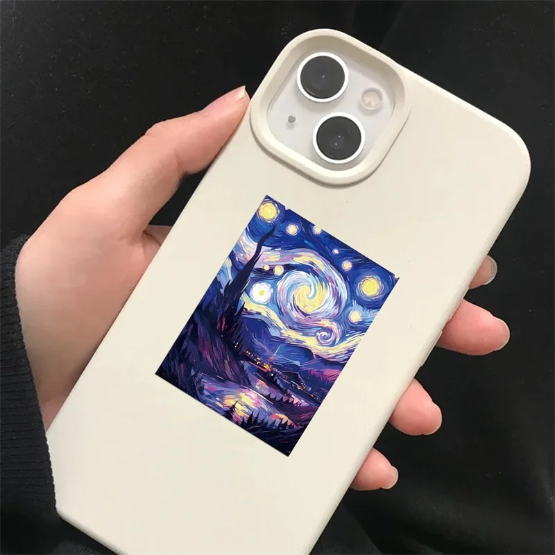 10/30/50PCS Cartoon Starry Sky Paint PVC Sticker Aesthetic Decoration Scrapbooking Sketchbook Korean Stationery School Supplies