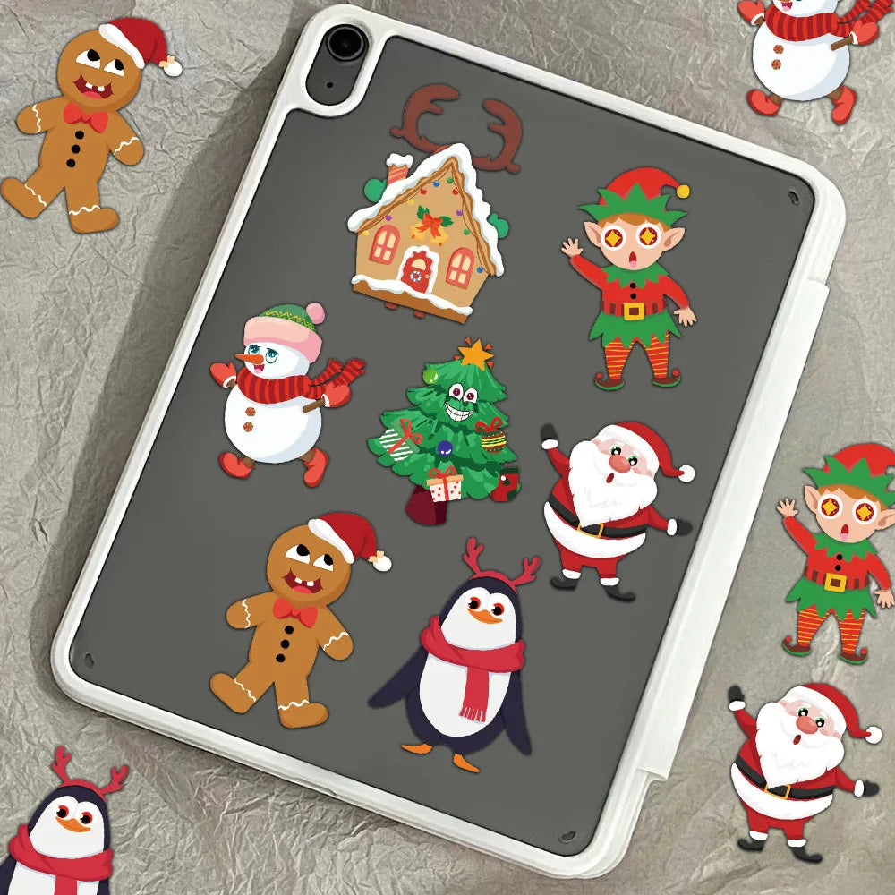 8PCS Creative Christmas Face Changing Series Collage Fun Stickers DIY Manual Luggage Skateboard Notebook Gooka Stickers