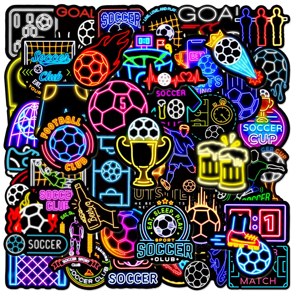 50/100PCS Neno Light Sports Football Stickers Notebook Skateboard Decoration DIY Stationery Decoration Stickers