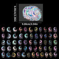 56/112PCS Colorful Tassel Crescent Transparent Stickers PET Beautiful Decoration Waterproof Reward Stationery Notebook Stickers