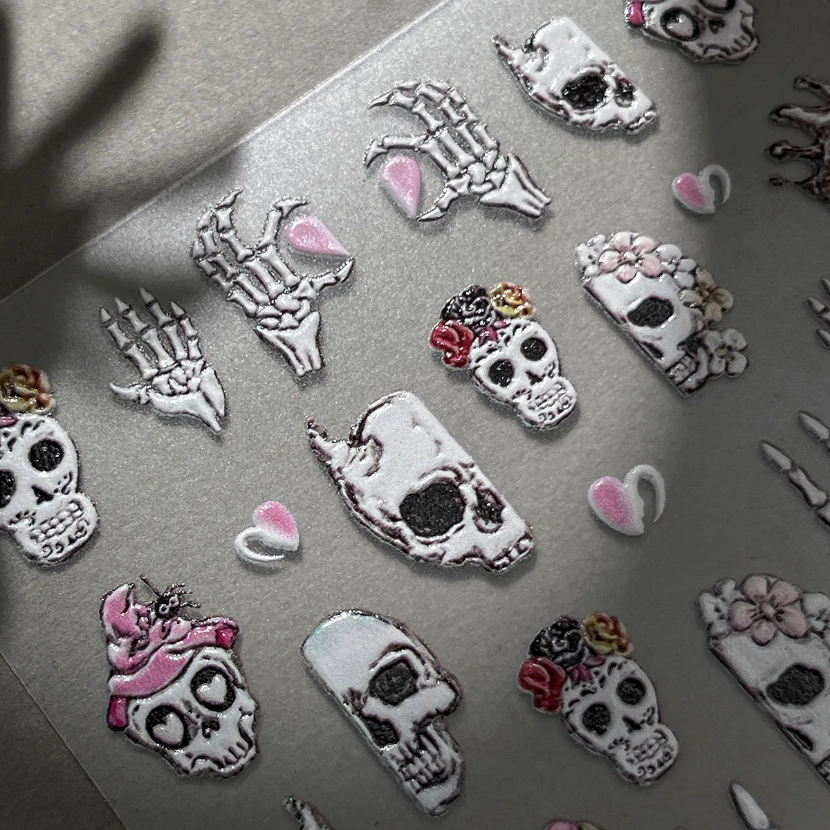 Jelly Halloween Skeleton Stickers Nail Art Cool Evil dark style decorative Nails Sticker DIY Trendy Manicure Ornaments Supplier