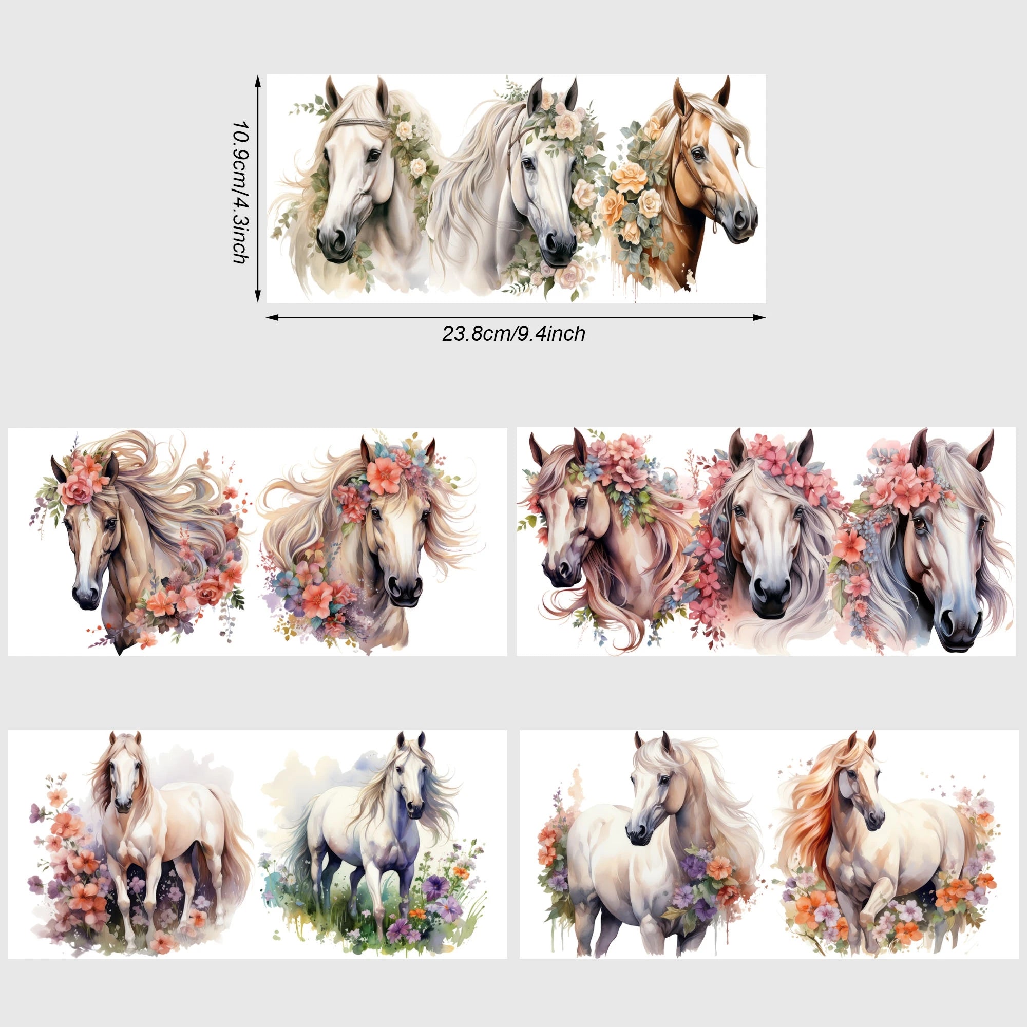 5 Sheets Animal UV DTF Cup Stickers, DTF Friction Transfer Stickers, Waterproof Transfer Stickers for 16oz Glass Cups, DIY