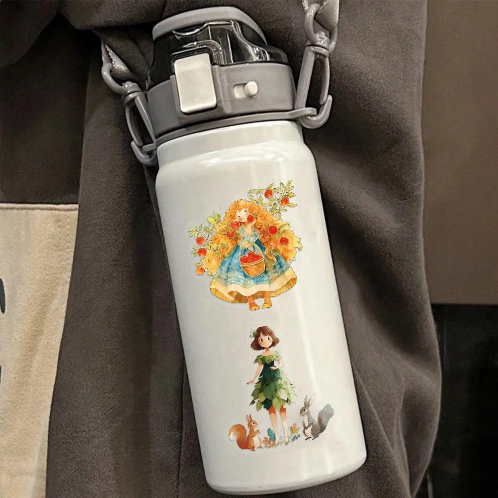 50PCS Fairy Tale Princess Cartoon Decorative Stickers DIY Graffiti Skateboard Phone Case Tablet Decorative Toy Stickers