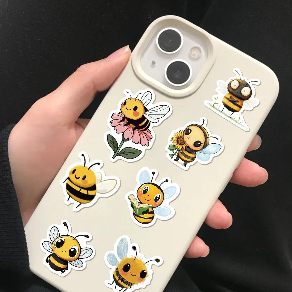 500PCS Cute Bee Reward Stickers 10 pieces 2.5cm/1.0-inch Bee Learning Reward Set Party Gift Stamps