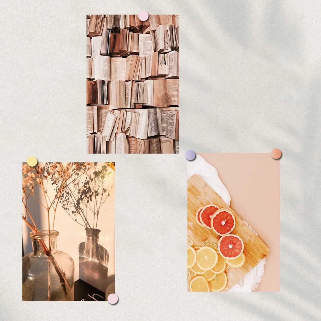 10PCS Beige Poster Collage Card Postcard Stickers Aesthetics Retro Fashion Harajuku DIY Decorative Dot Atmosphere With Stickers