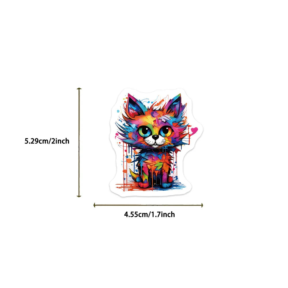 50pcs Cartoon Colorful Animal Aesthetic Graffiti Stickers Luggage Skateboard Laptop Guitar Sticker Decals Skins