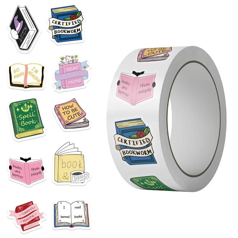 500PCS Kawaii Magic Book Sticky Paper Sticker Labels Thank You Sticker Sealing DIY Decoration Scrapbooking Supplies for Kids