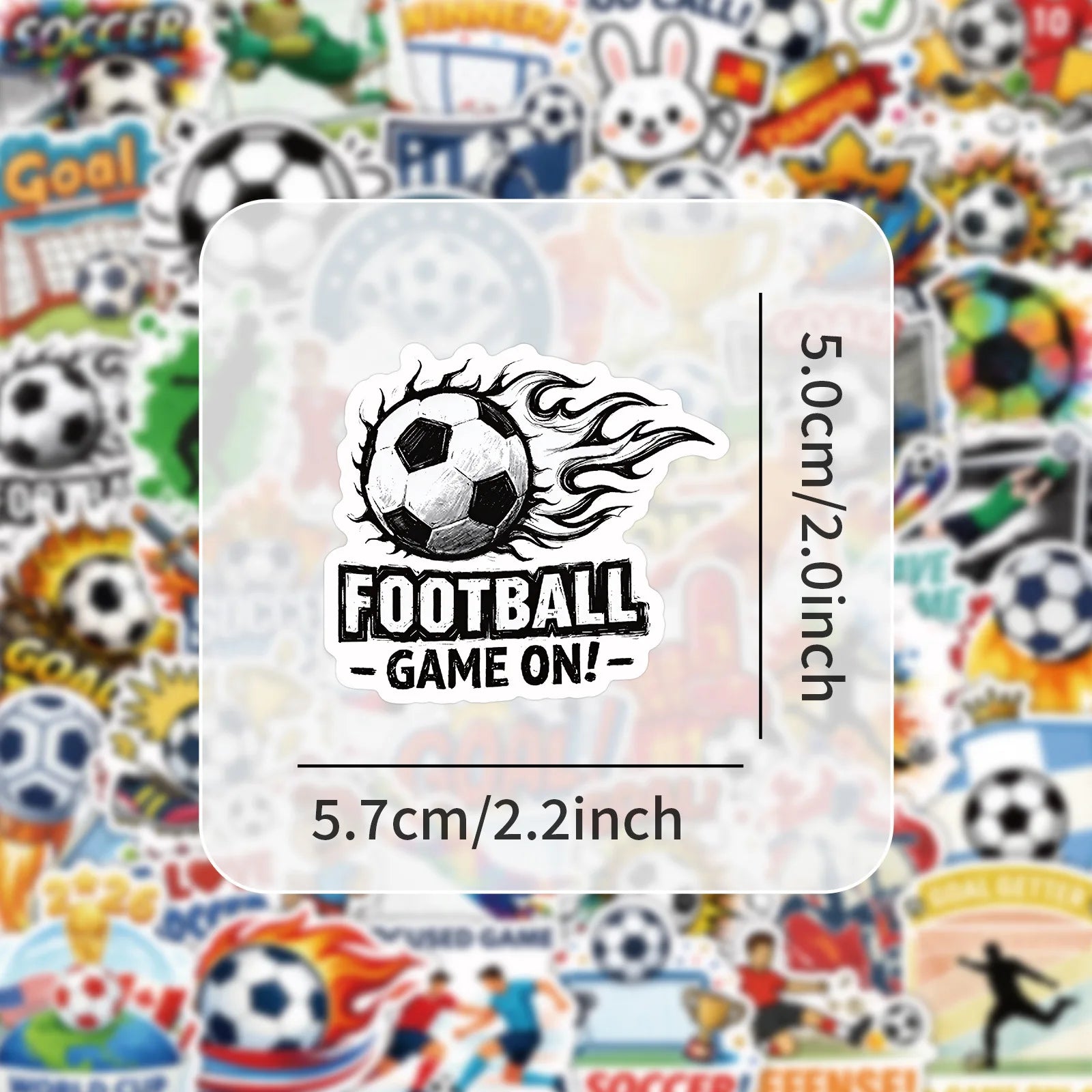 50PCS World Football Stickers, Student Notebook Suitcase Car PVC Waterproof Decorative Art Stickers