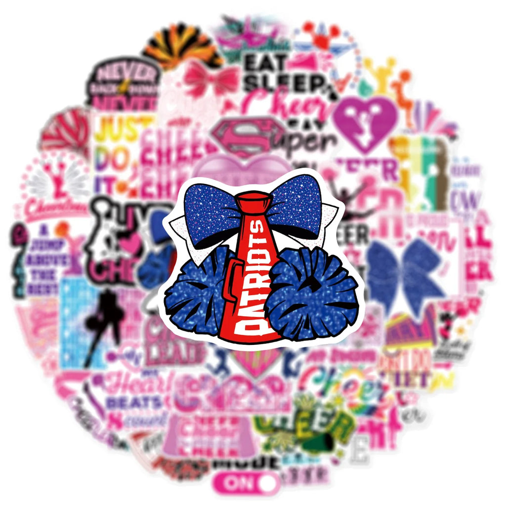 50/100 Pcs Red Cartoon Cheerleader Doodle Stickers for Car Suitcase Cup Scooter Helmet Stationery Box Decals