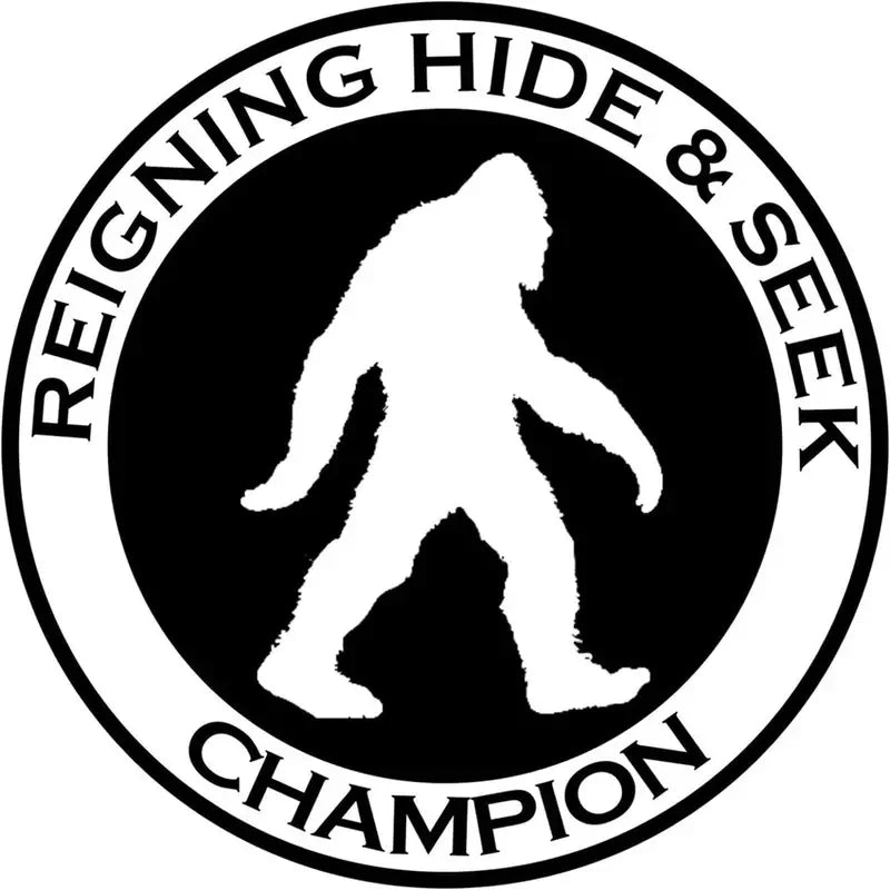 Reigning Hide And Seek Sasquatch White Round Car Stickers For Laptop Water Bottle Phone Car Motorcycle Vehicle Window Wall Cup B