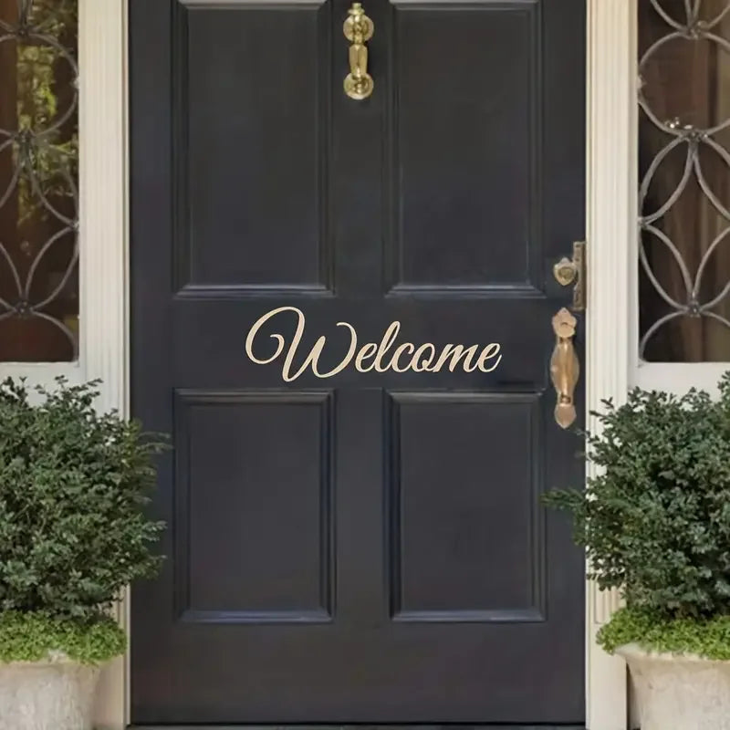 1pc English Slogan Wall Sticker, Welcome, Removable Waterproof Vinyl Waterproof Sticker, Suitable For Decoration Of Living Room,