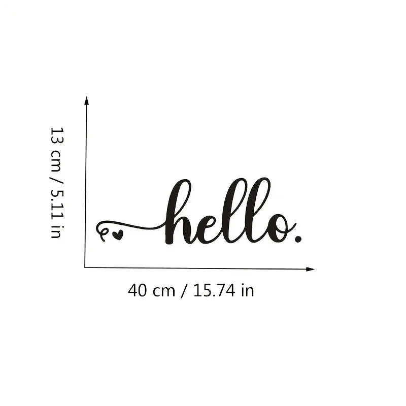 1pc Hello Heart Door Car Mailbox Sticker Decal, Welcome Quote, For Farmhouse Vinyl Home Decor