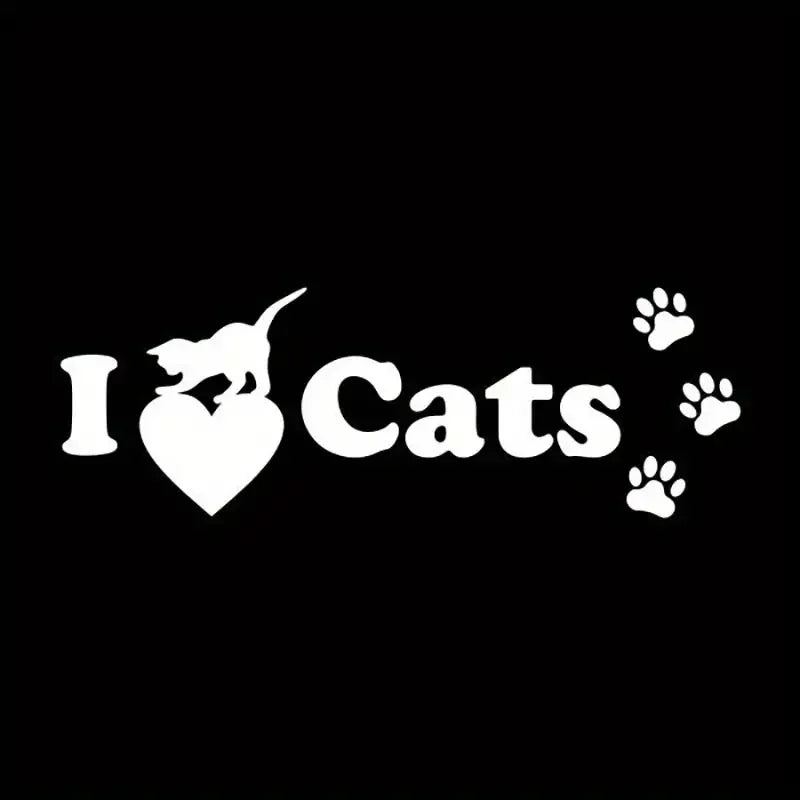 Cat Lovers I Love Cat Stickers Vinyl Decals Cute Cat Animal Love Vinyl Car Stickers Window Glass