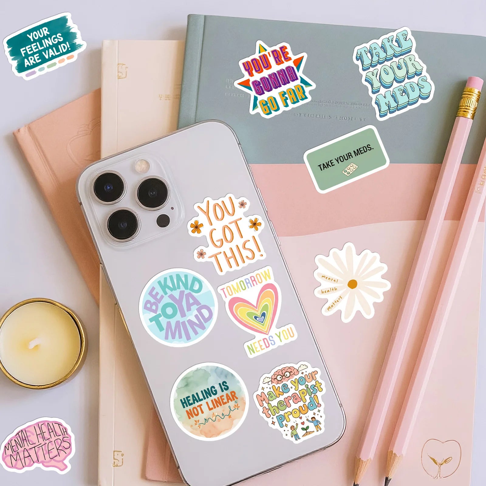56/112Pcs Light Color  Fun Fresh Stickers for Laptop Suitcase Lunch Box Stationery Helmet Fridge Album Guitar Decoration Stikers