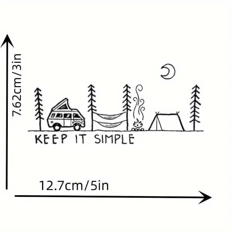 Keep It Simple - Camping Car Sticker Vinyl Decal Bumper