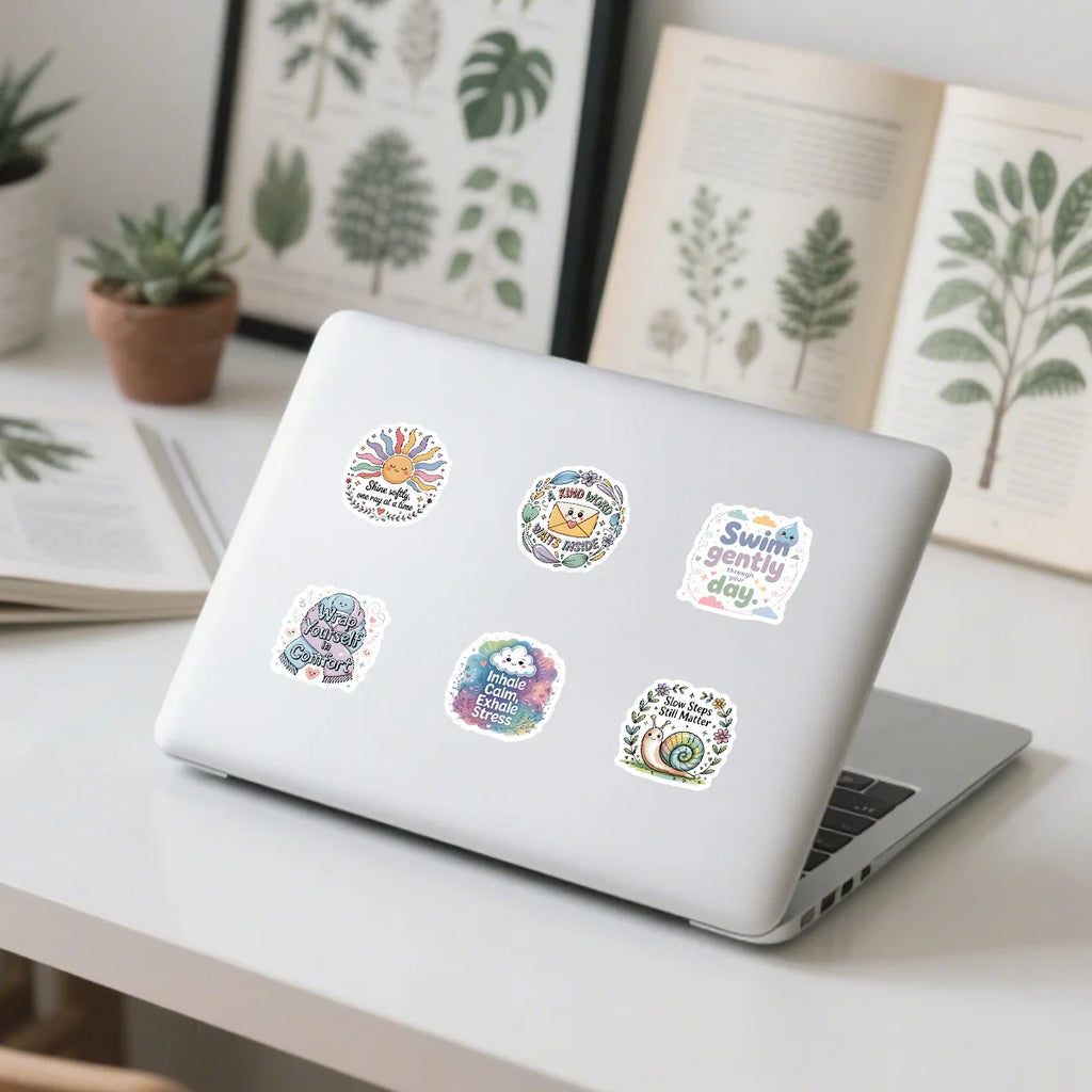 50/100 Pcs Cute English Phrase Cartoon Doodle Stickers DIY Game for Stationery Box Notebook Fridge Storage Box Vinyl Decals
