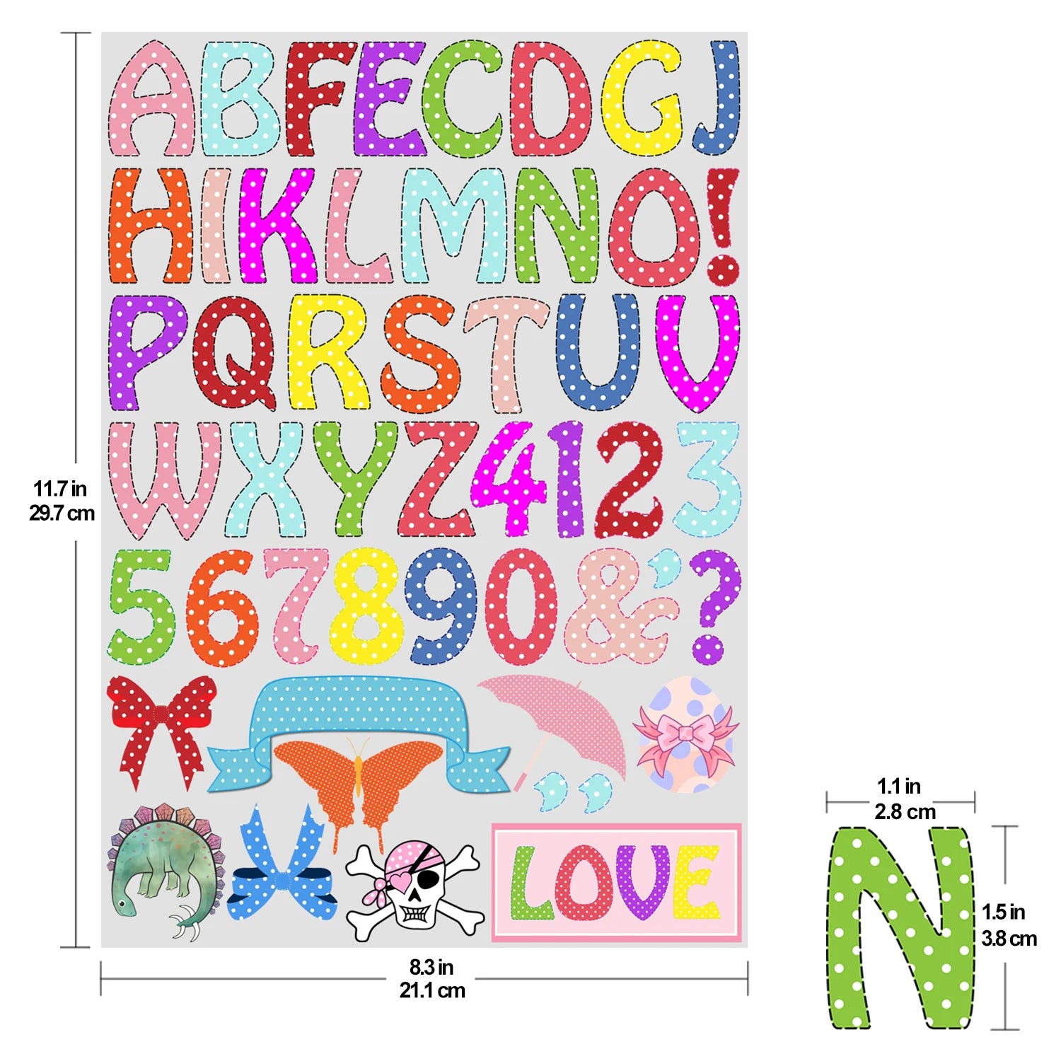 4 Sets of 1.5 Inch Flower Alphabet Series DIY Alphabet Theme Iron-On Decals, Watercolor Theme Heat Transfer DIY for Clothing