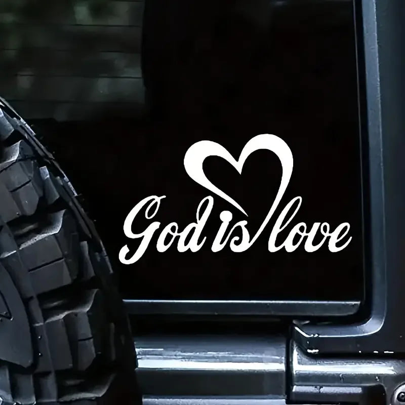 God Is Love With Heart Car Or Truck Window Laptop Decal Sticker, Vinyl Decal, Sticker For Cars, Windows, Laptops And More