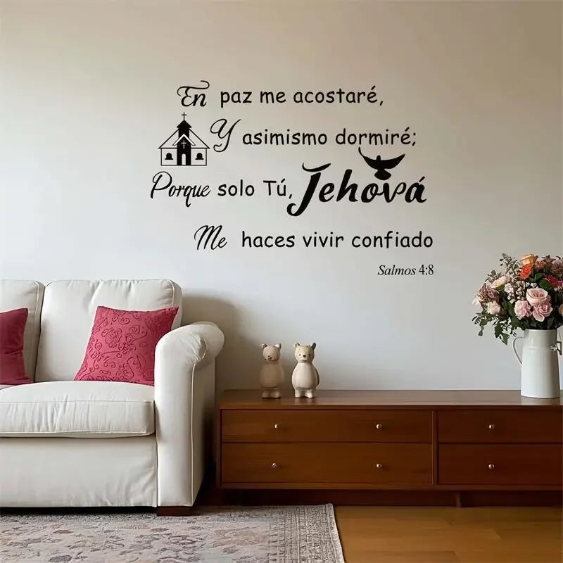 1pc Spanish Motivational Wall Decals Compatible for Spanish Classrooms/ Homeschool - Peel & Stick Quote Stickers with Spanish Ph